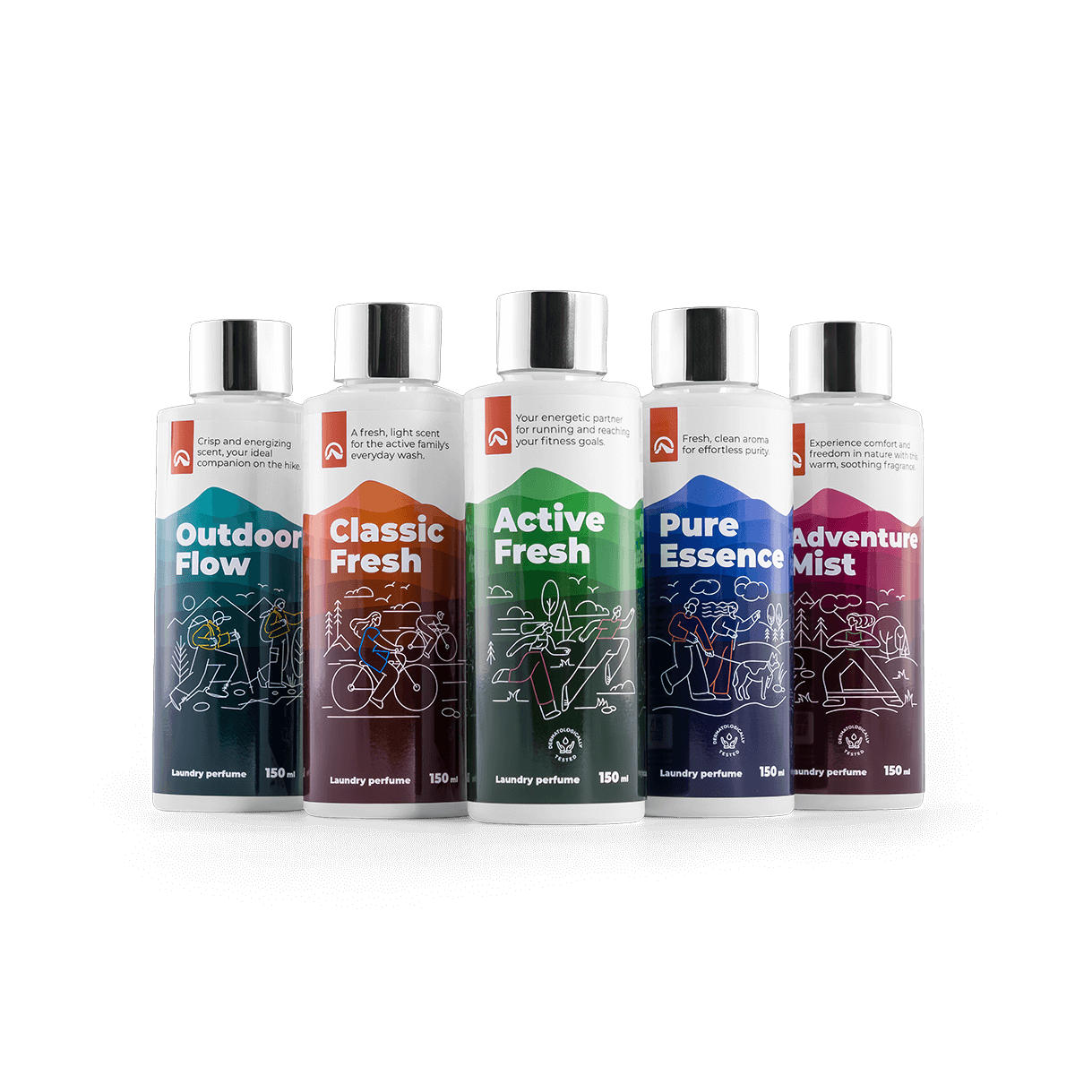 Complete gift set of 5 laundry perfumes 150 ml