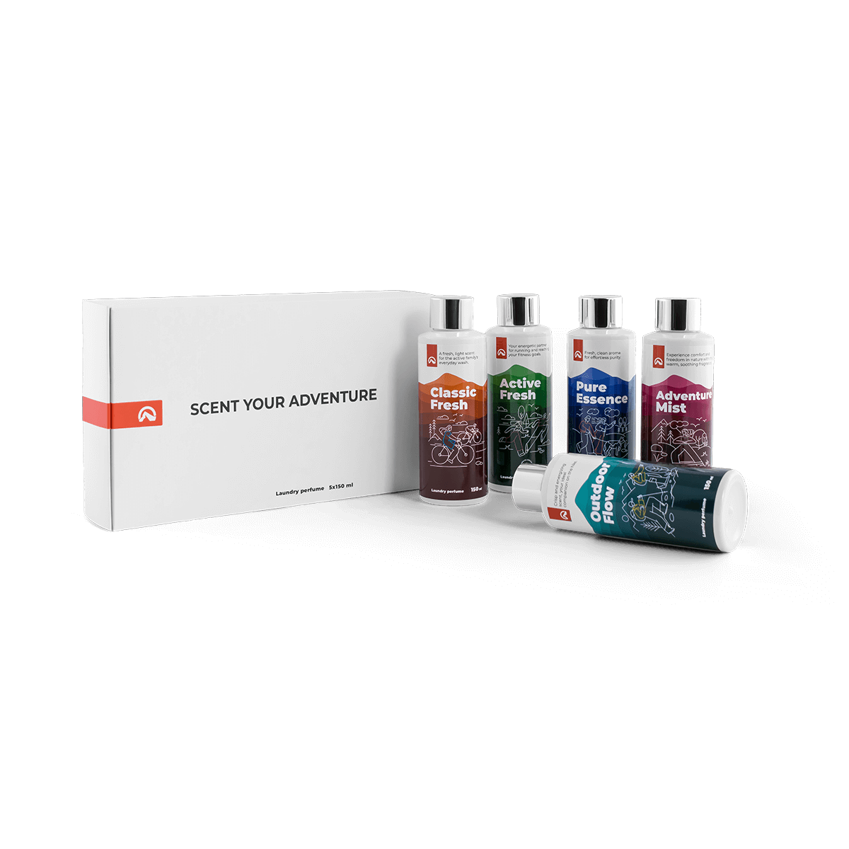Complete gift set of 5 laundry perfumes 150 ml