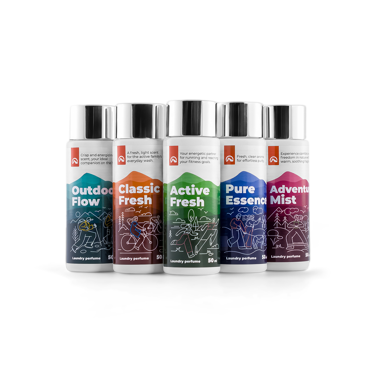 Complete gift set of 5 laundry perfumes 50 ml