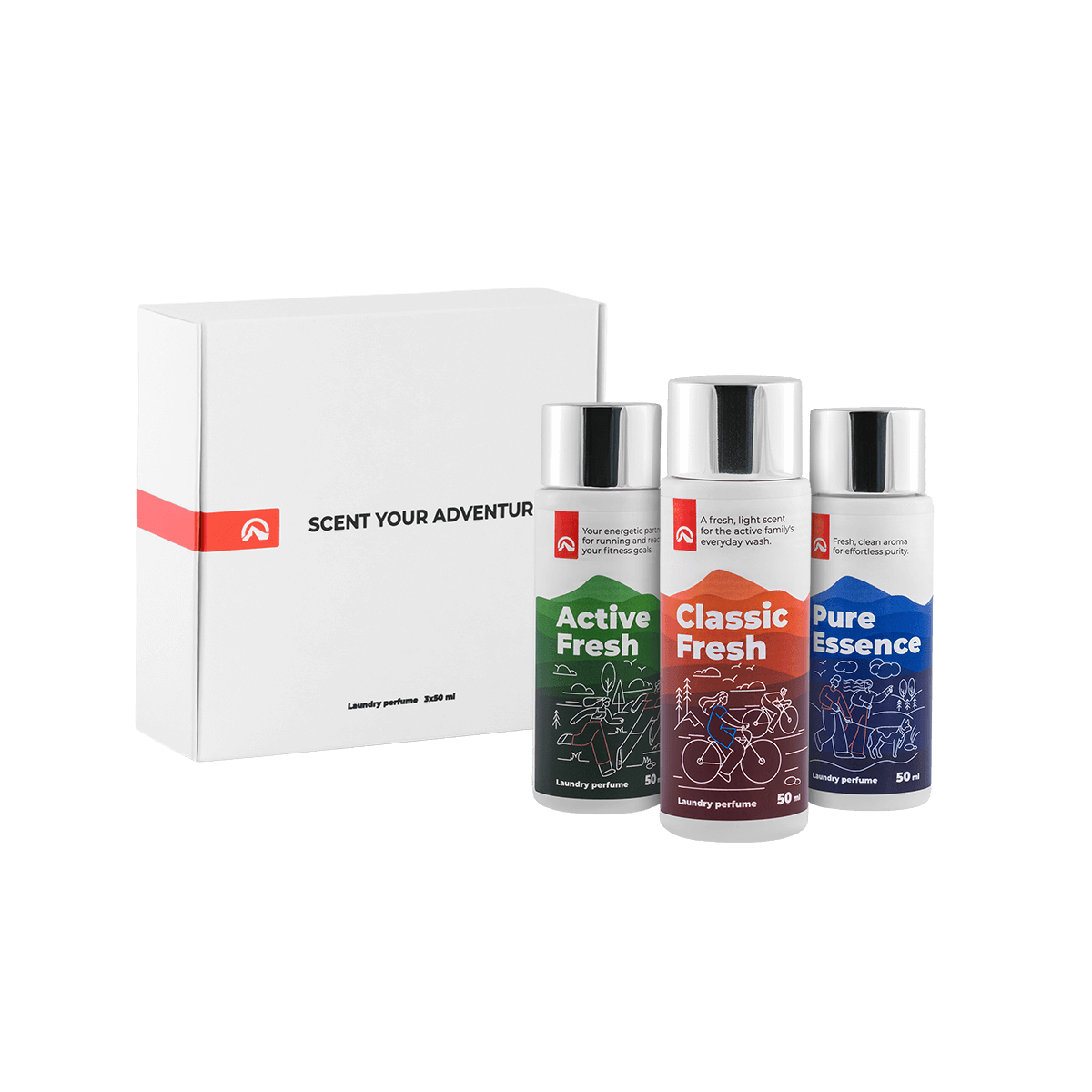 Gift set of 3 laundry perfumes 50 ml: ACTIVE FRESH + CLASSIC FRESH + PURE ESSENCE
