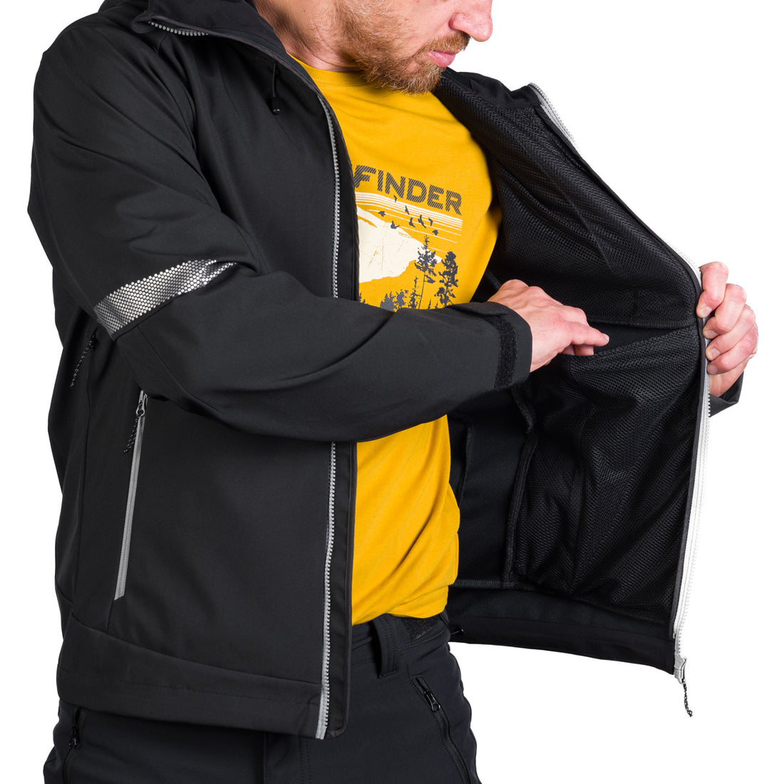 Men's hiking softshell stretch jacket MONTE