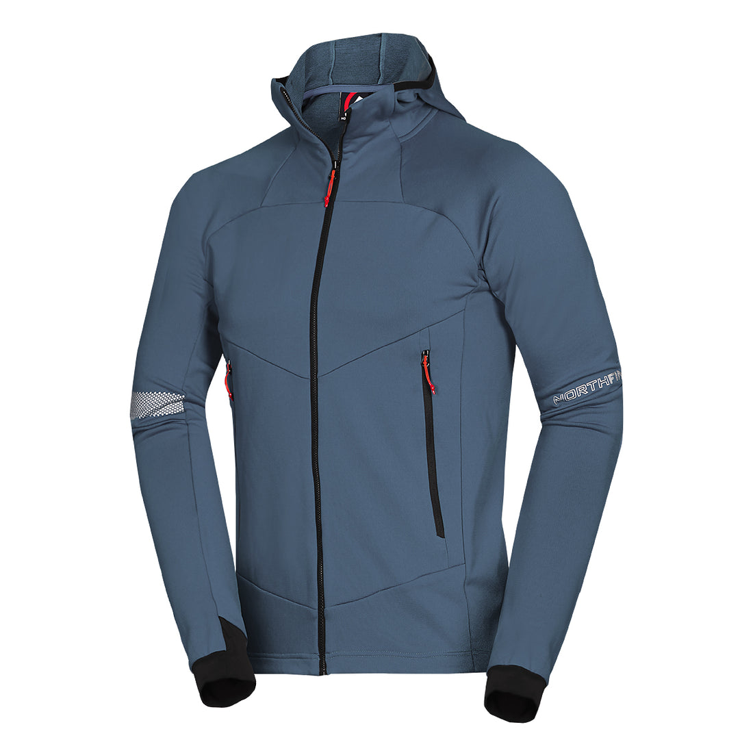 Men's ski-touring grid full-zip sweatshirt for active sports ZELEZNY