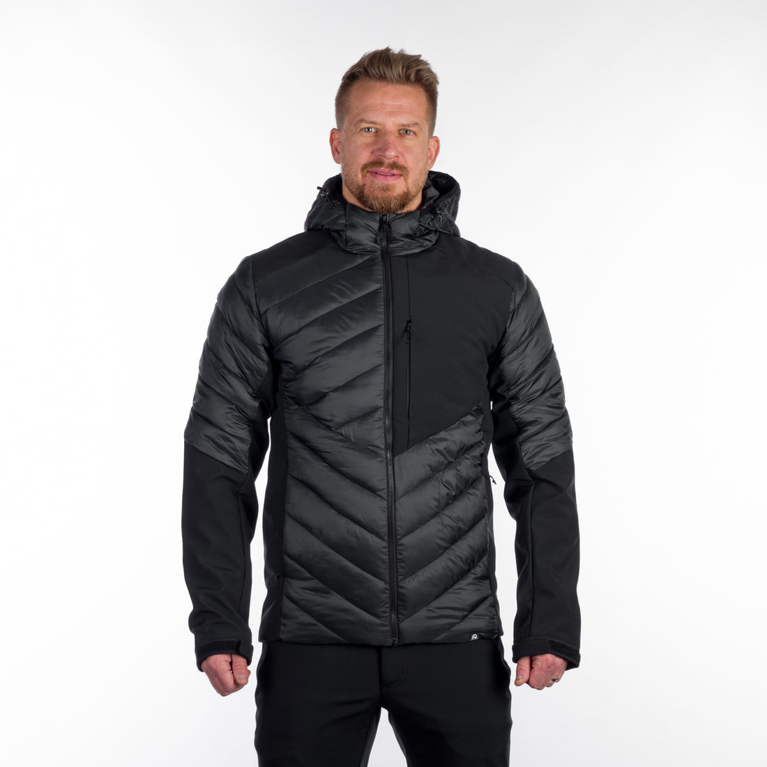 Men's urban hybrid insulated jacket with softshell BARRY