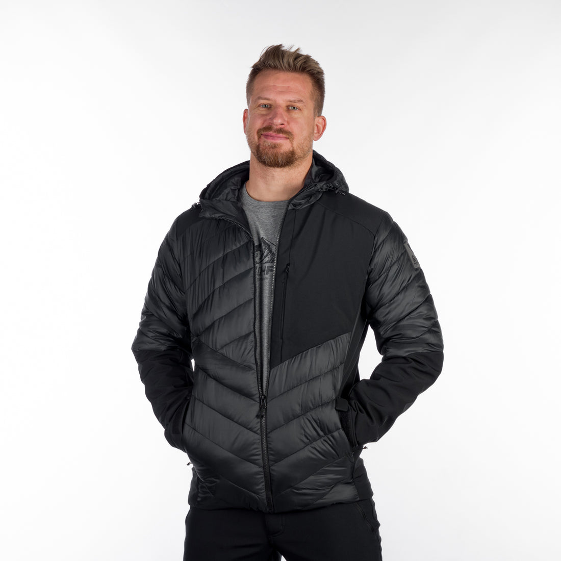 Men's urban hybrid insulated jacket with softshell BARRY