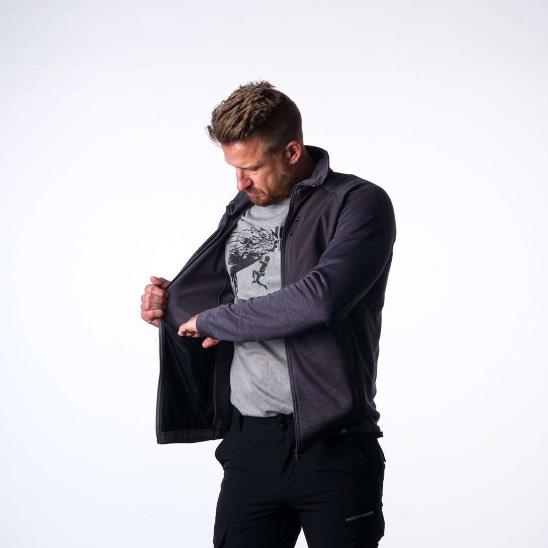 MI-3453OR men's functional sweatshirt power-stretch Northpol