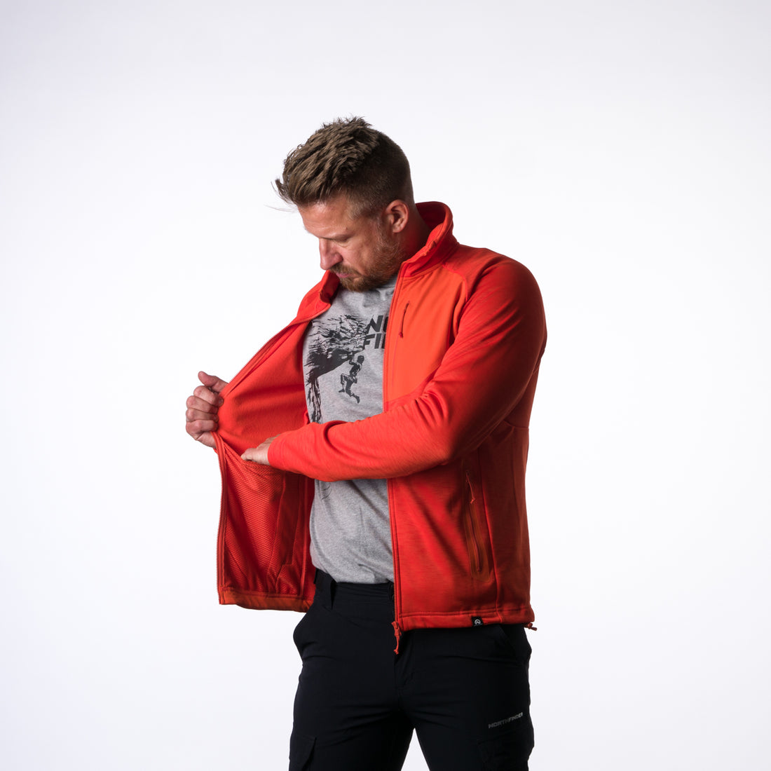 MI-3453OR men's functional sweatshirt power-stretch Northpol