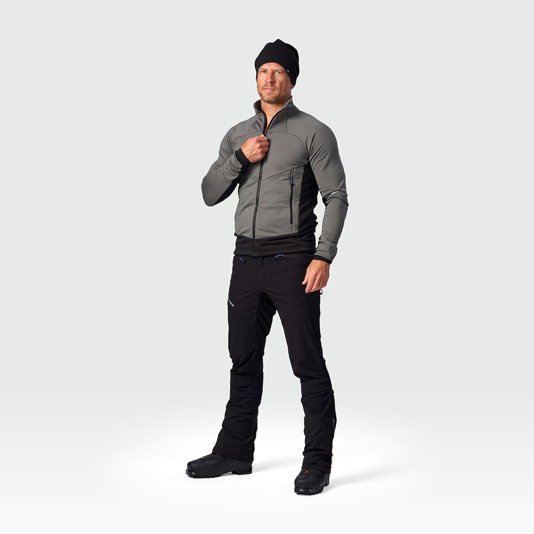 MI-36271SKP men's ski-touring sweater grid active sport full zip ZELEZNY1