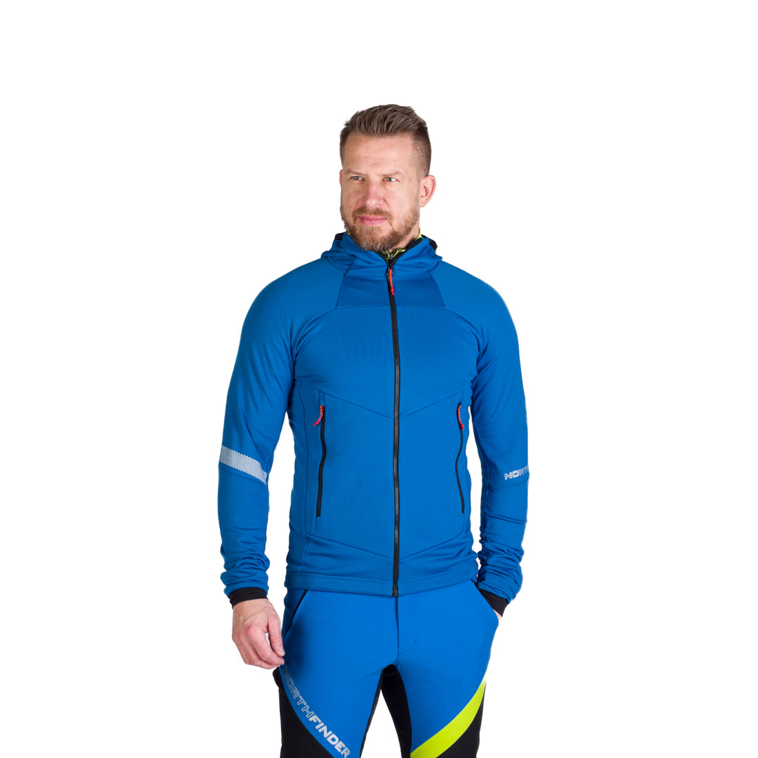 MI-3627SKP men's ski-touring sweater grid active sport full zip ZELEZNY