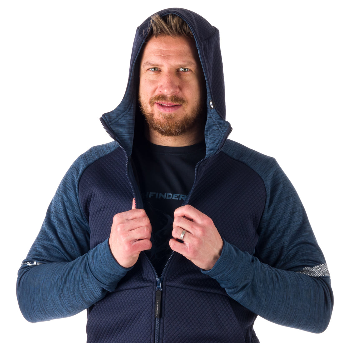 MI-3775OR men's outdoor melange active hoodie sweater BENICIO