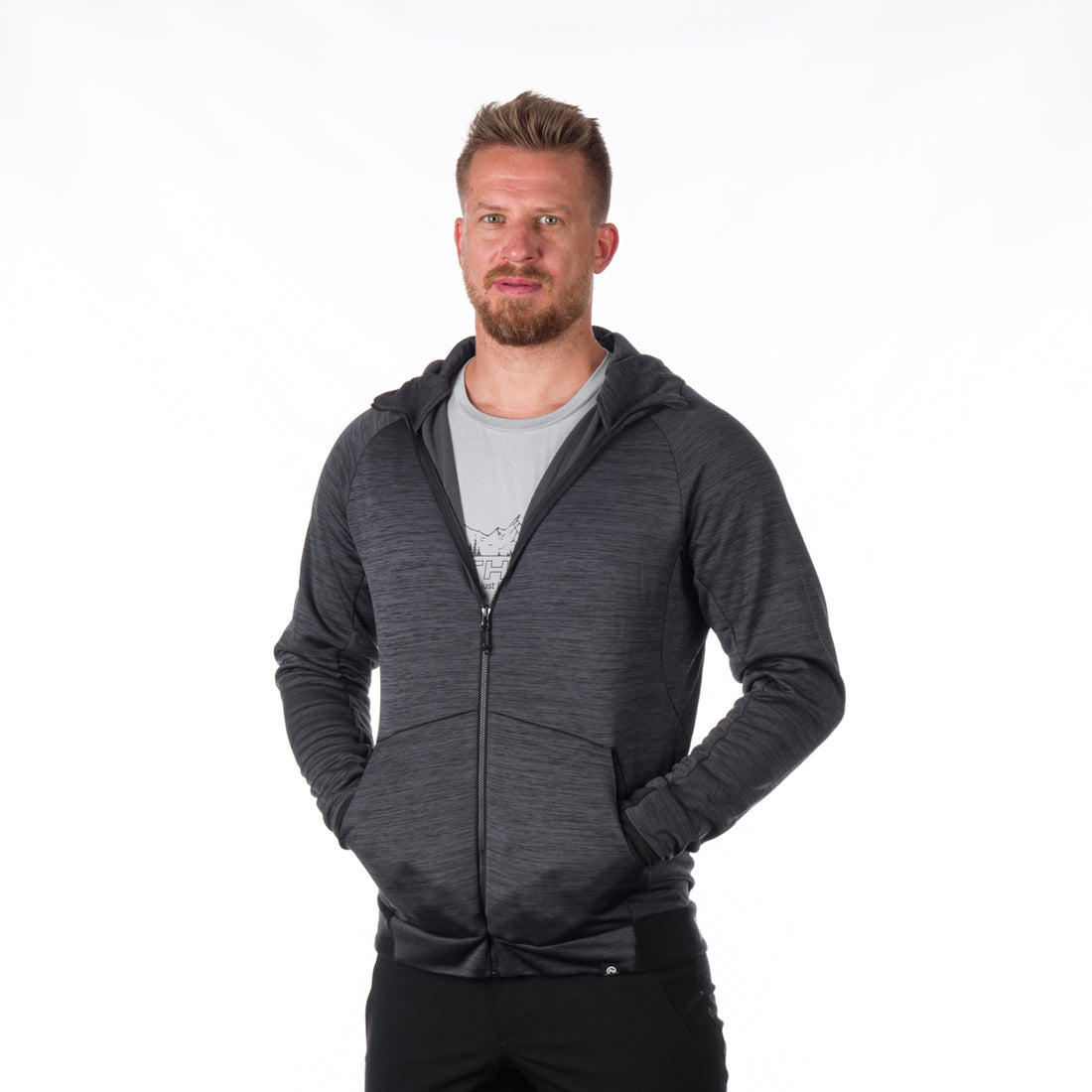 MI-3794OR men's melange hoody active sweater DAVE