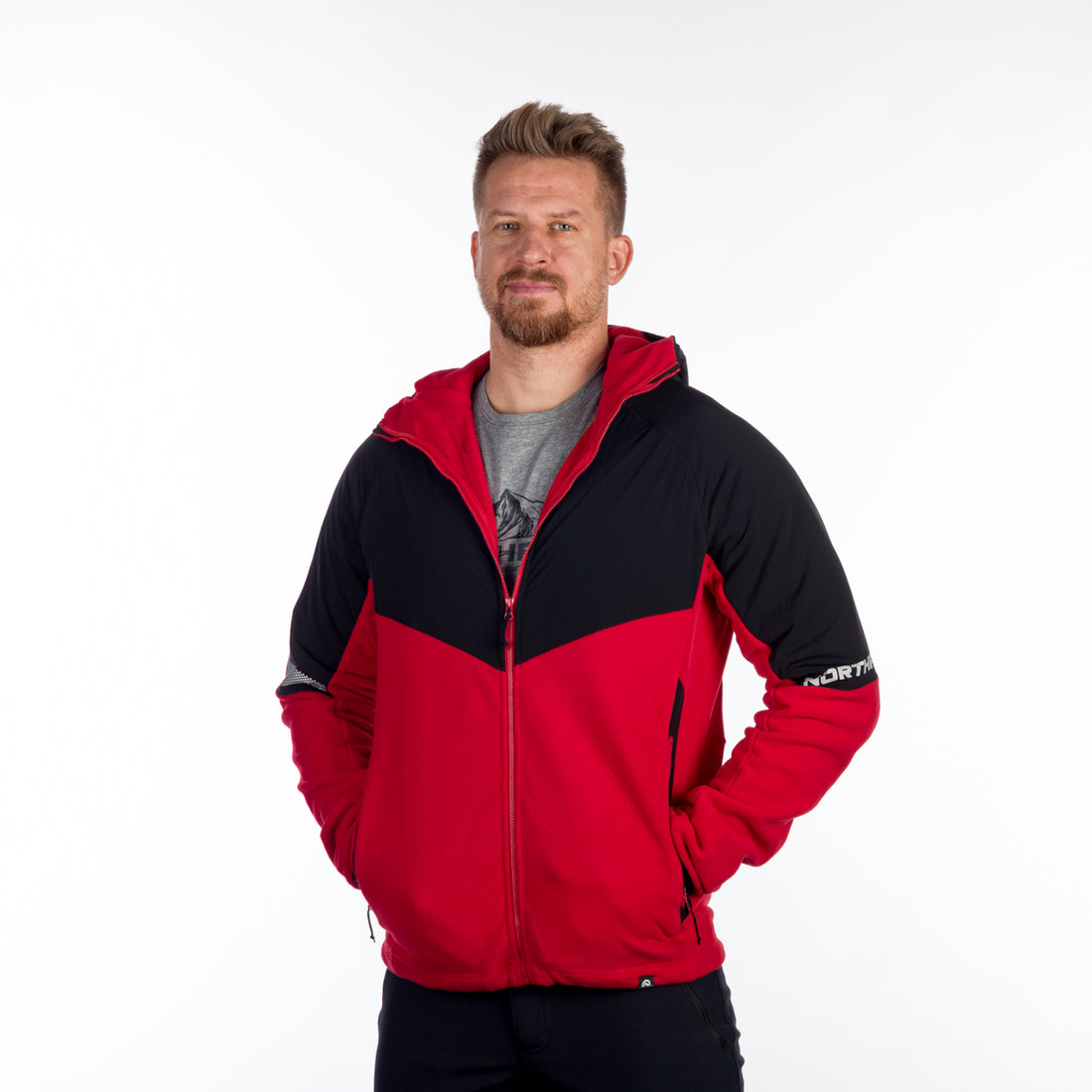 MI-3811OR men's fleece outdoor hood sweater NorthPolar GENE