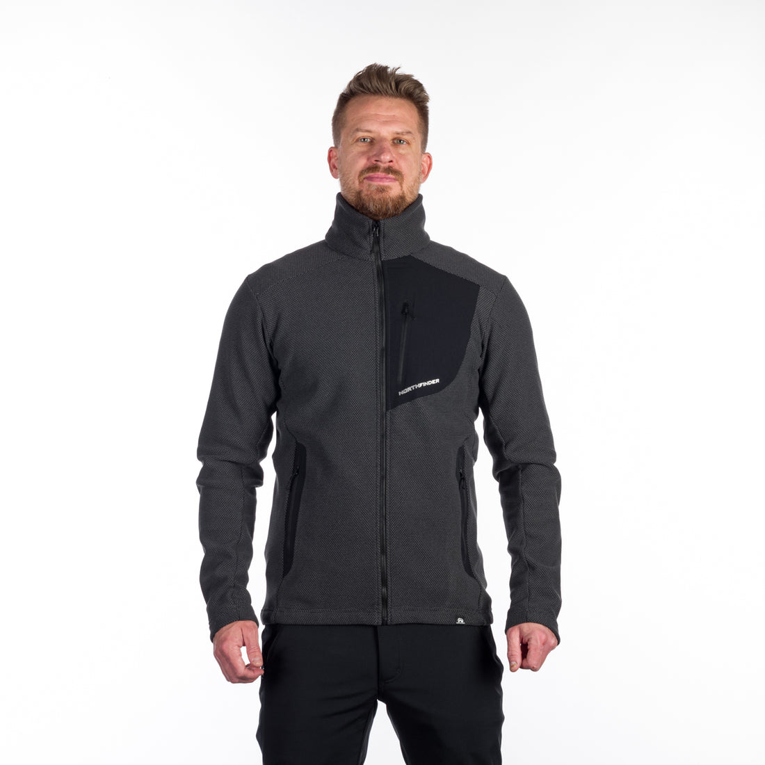 MI-3813OR men's trekking fleece sweater melange style BOB