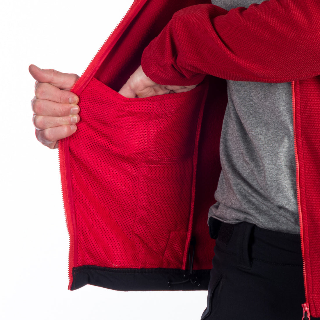 MI-3813OR men's trekking fleece sweater melange style BOB