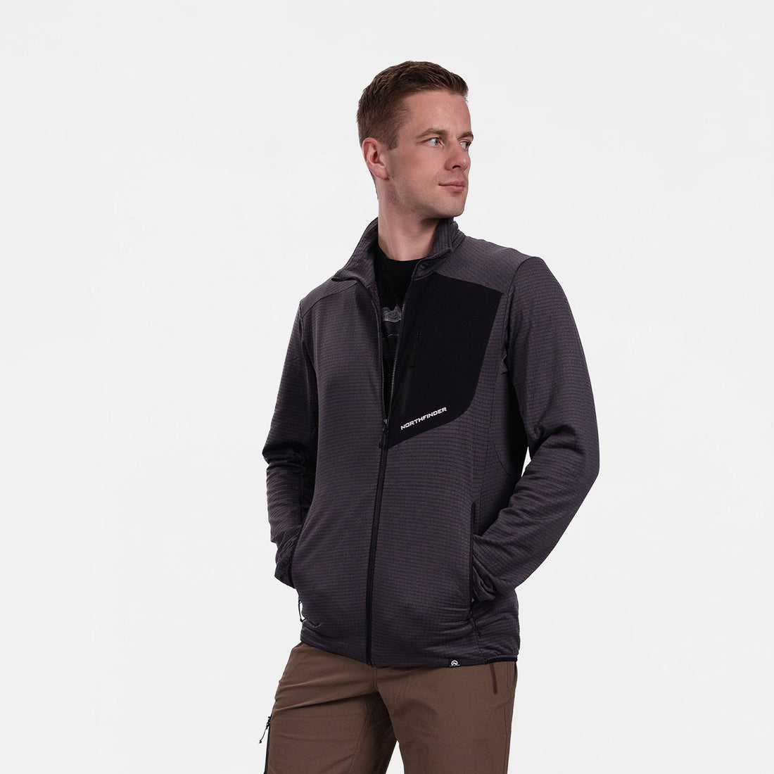 MI-38241OR men's fleece grid sweater TRUGBERG