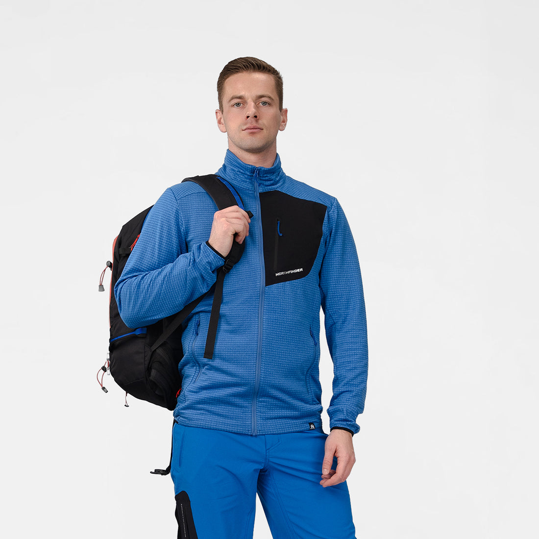 MI-38241OR men's fleece grid sweater TRUGBERG