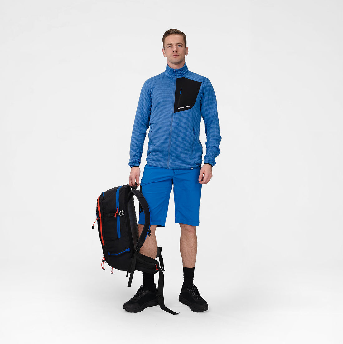 MI-38241OR men's fleece grid sweater TRUGBERG