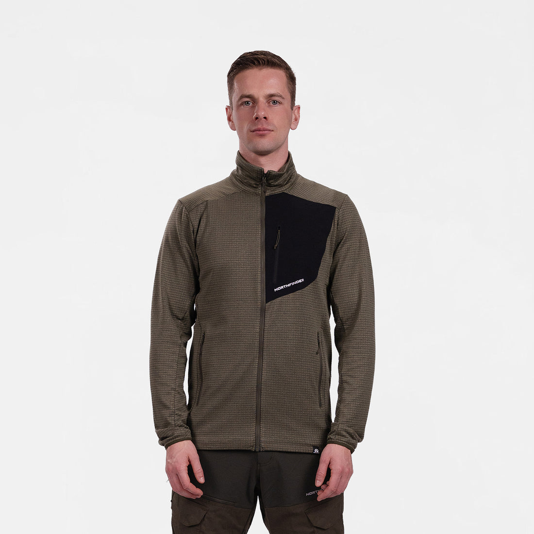 MI-38241OR men's fleece grid sweater TRUGBERG