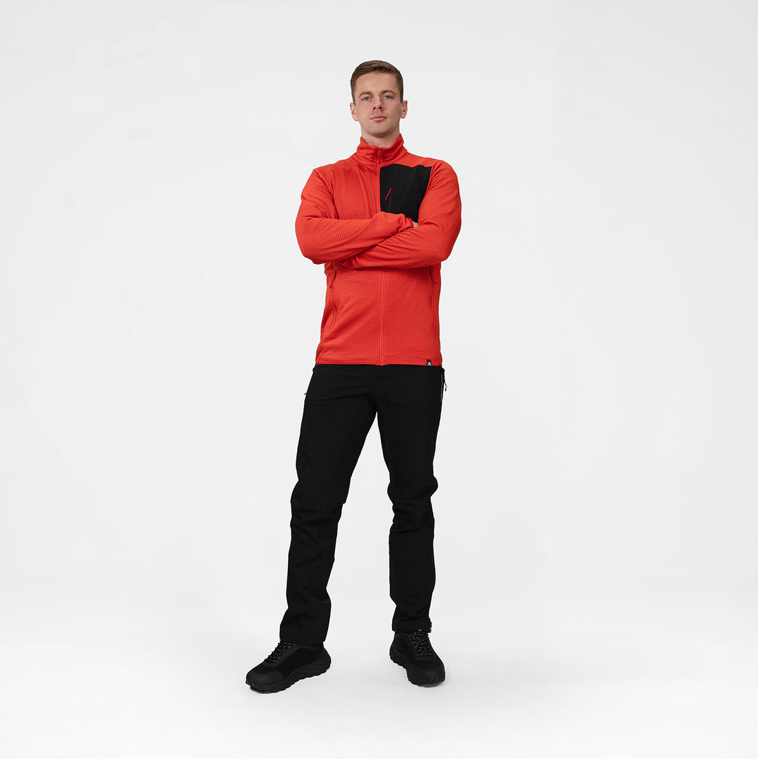 MI-38241OR men's fleece grid sweater TRUGBERG