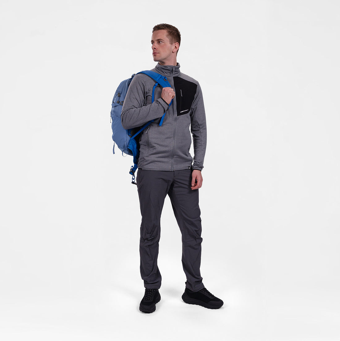 MI-38241OR men's fleece grid sweater TRUGBERG