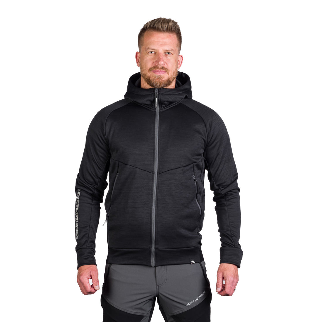 MI-3828OR men's active multisport melange fleece hoody sweater KEN