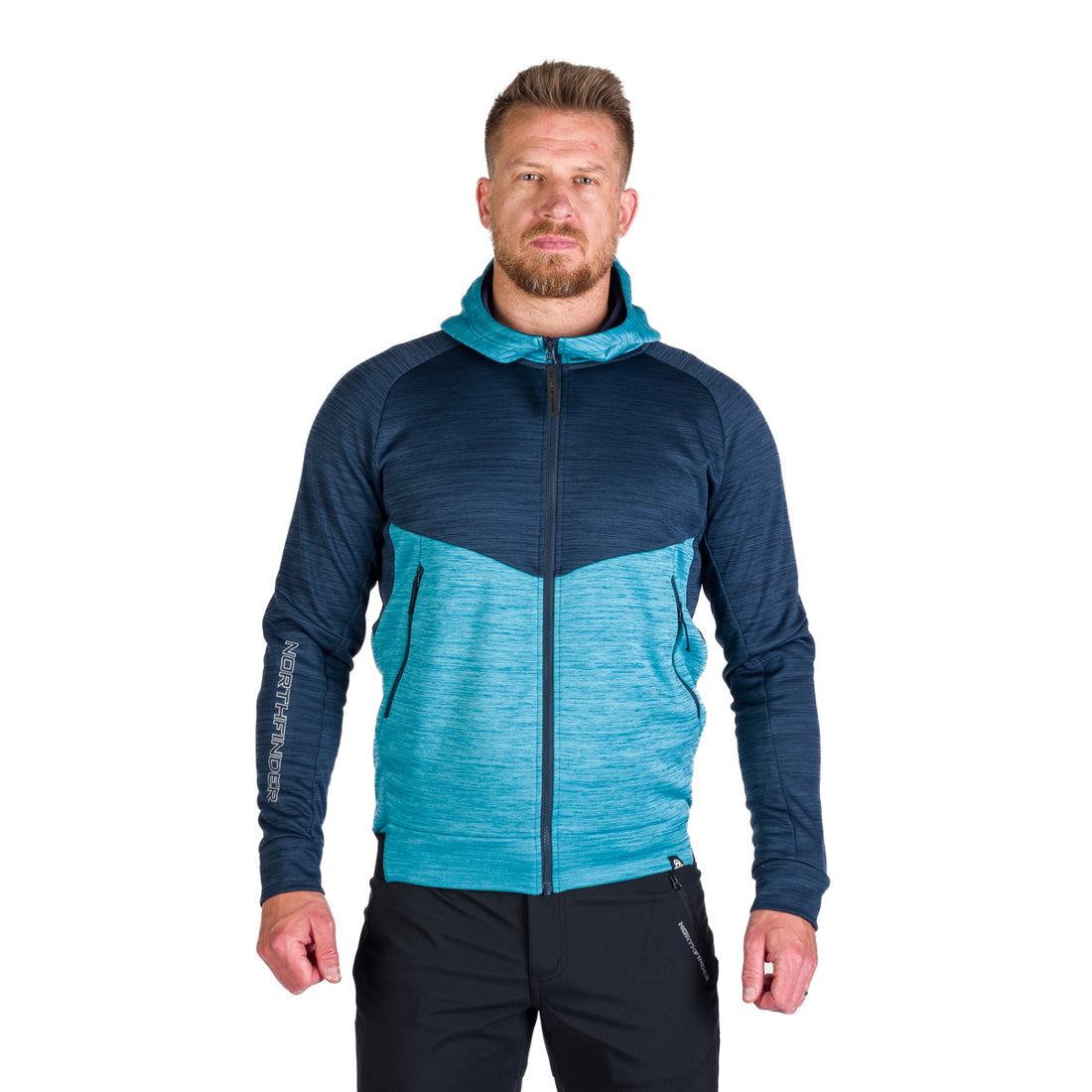 MI-3828OR men's active multisport melange fleece hoody sweater KEN
