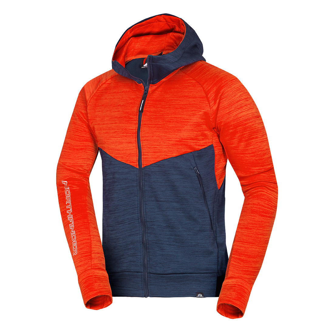 MI-3828OR men's active multisport melange fleece hoody sweater KEN