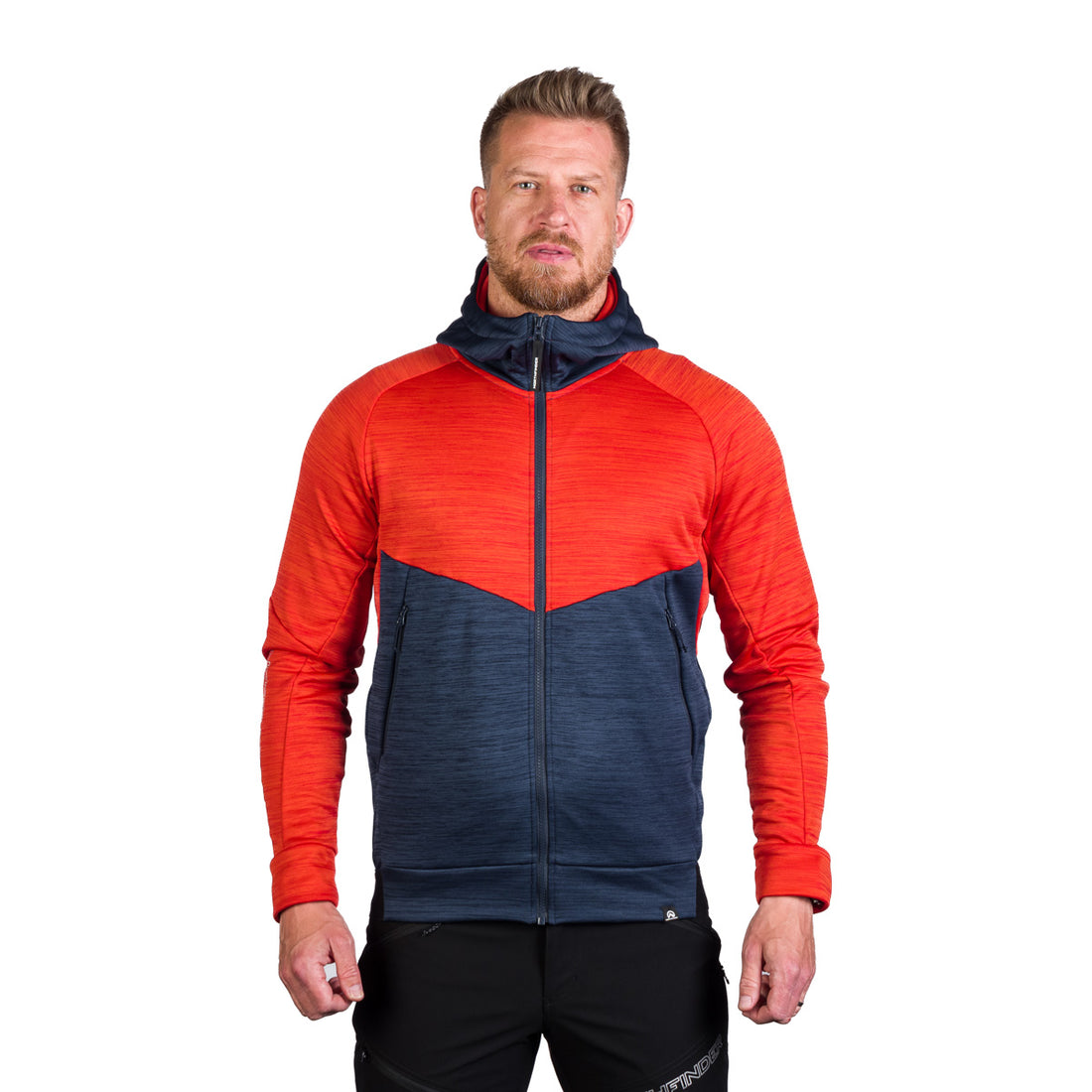MI-3828OR men's active multisport melange fleece hoody sweater KEN
