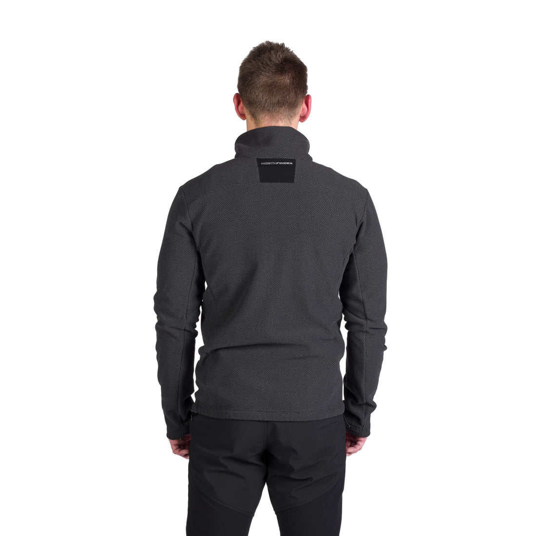 MI-3845OR men's trekking fleece sweater melange style LUDOVICO