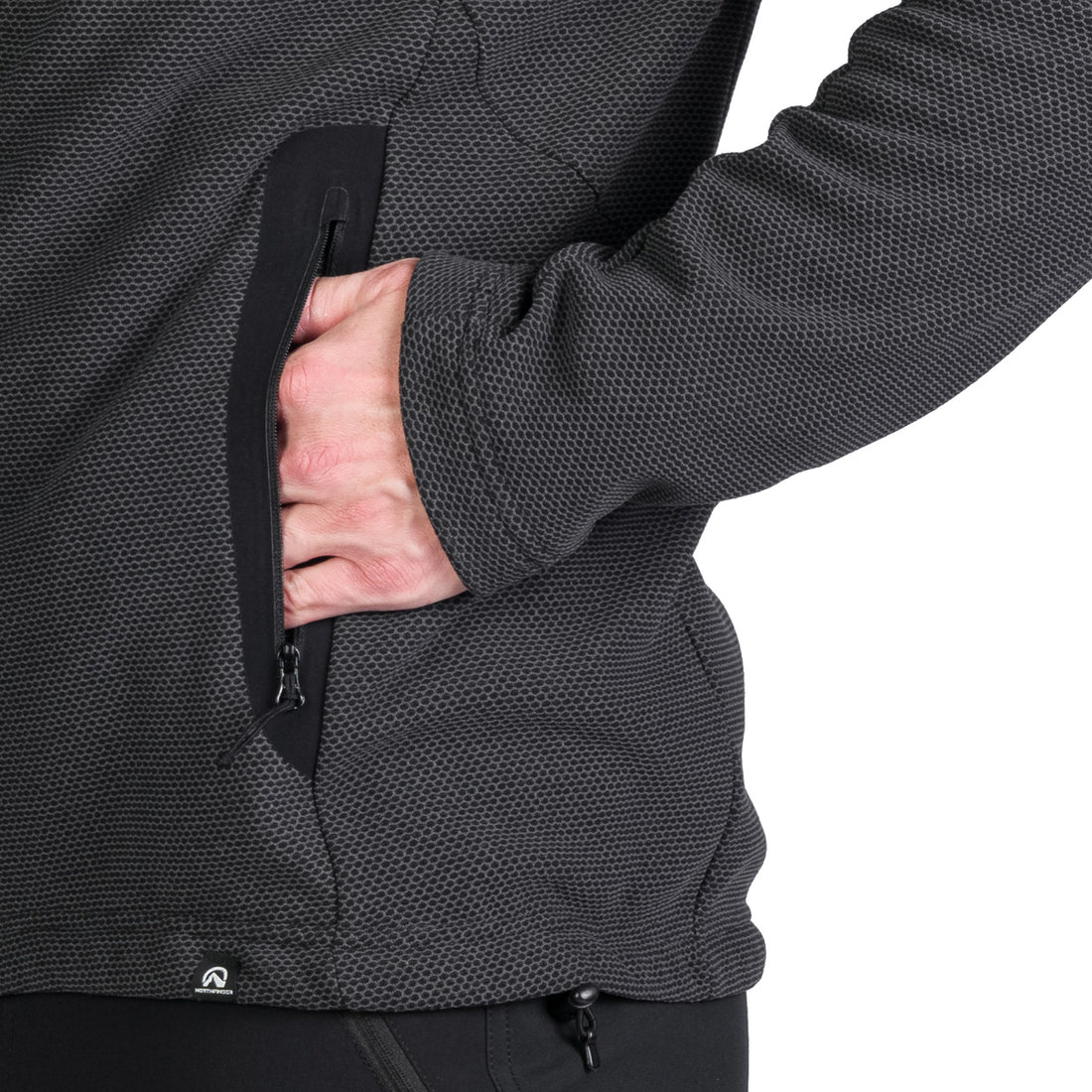 MI-3845OR men's trekking fleece sweater melange style LUDOVICO