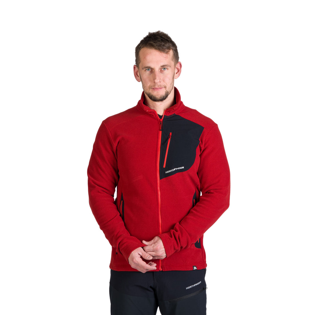 MI-3845OR men's trekking fleece sweater melange style LUDOVICO