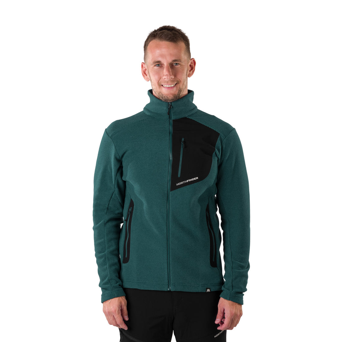 MI-3845OR men's trekking fleece sweater melange style LUDOVICO