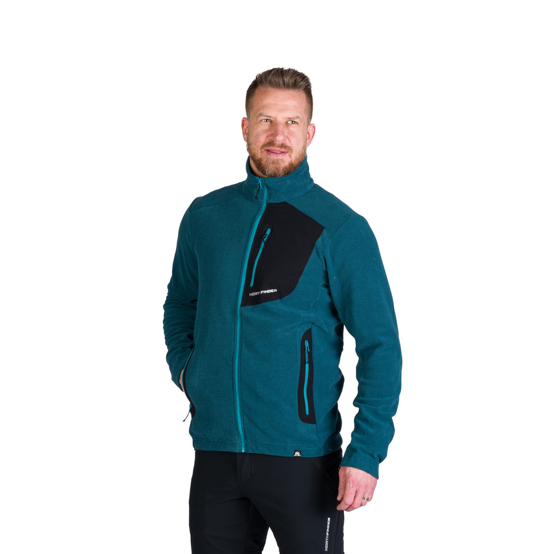 MI-3845OR men's trekking fleece sweater melange style LUDOVICO