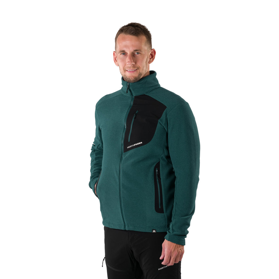 MI-3845OR men's trekking fleece sweater melange style LUDOVICO
