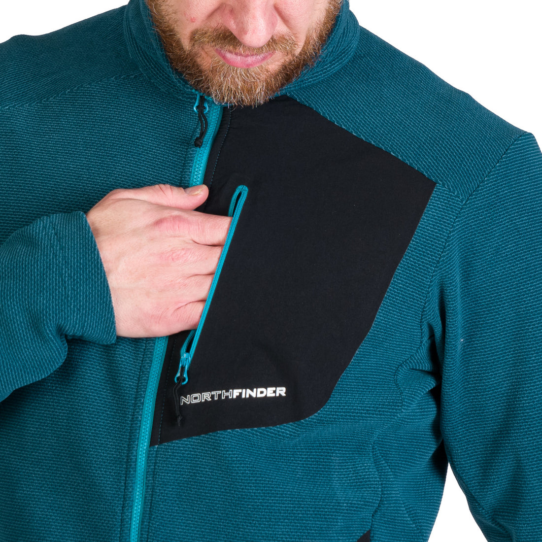MI-3845OR men's trekking fleece sweater melange style LUDOVICO