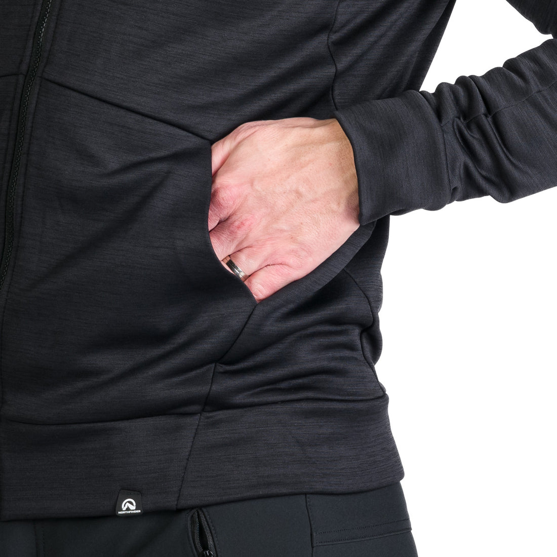 MI-3846OR men's technical fleece sweater melange style LUIGI