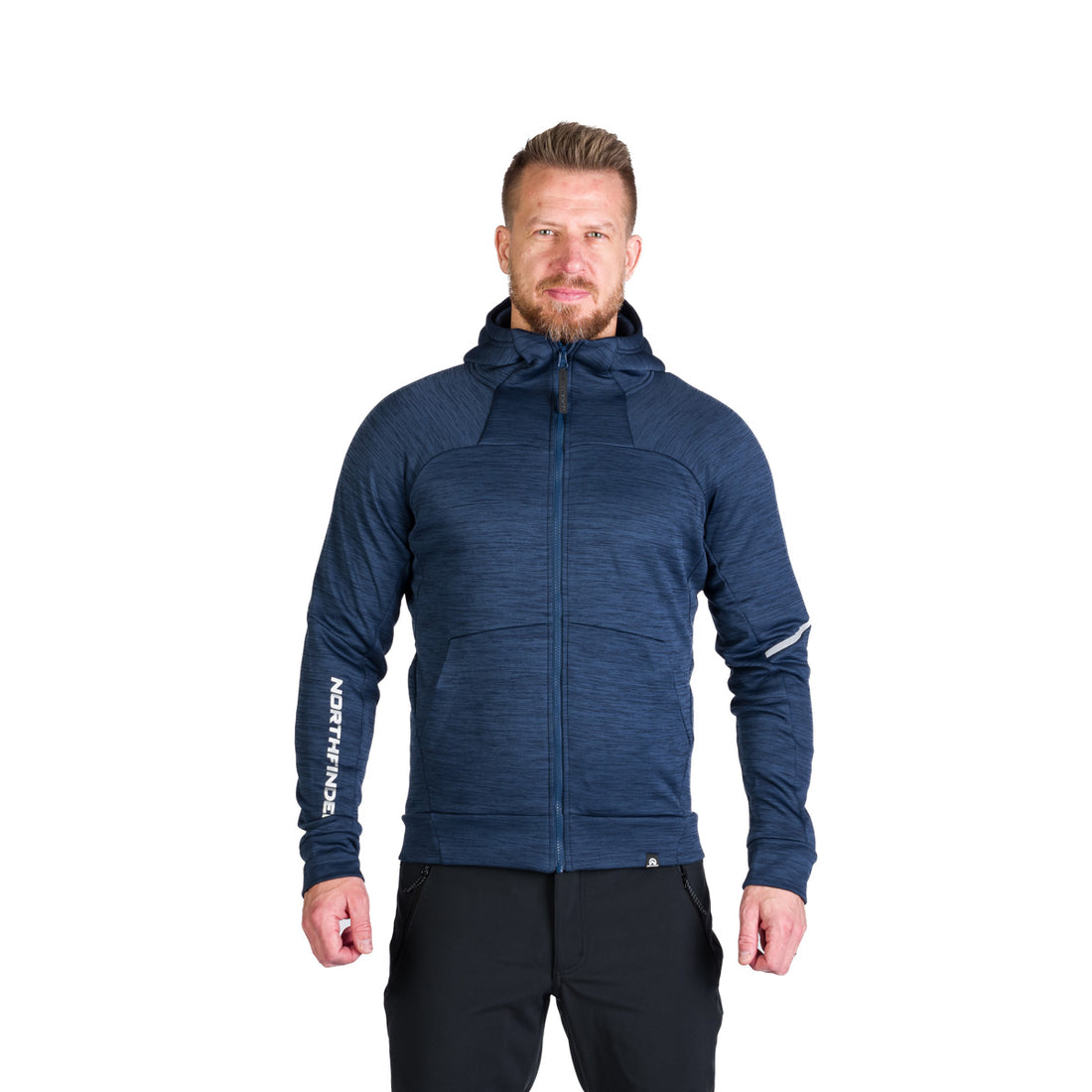 MI-3846OR men's technical fleece sweater melange style LUIGI
