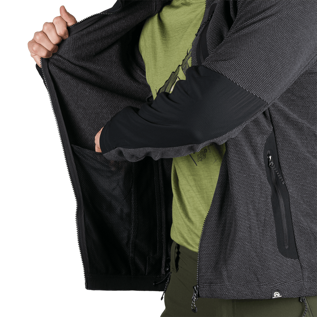 MI-3884OR men's trekking technical sweater with reinforcement SZYMON
