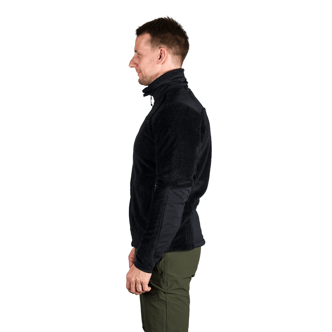 MI-3885OR men's sherpa fleece sweater with reinforcement MIKOLAJ