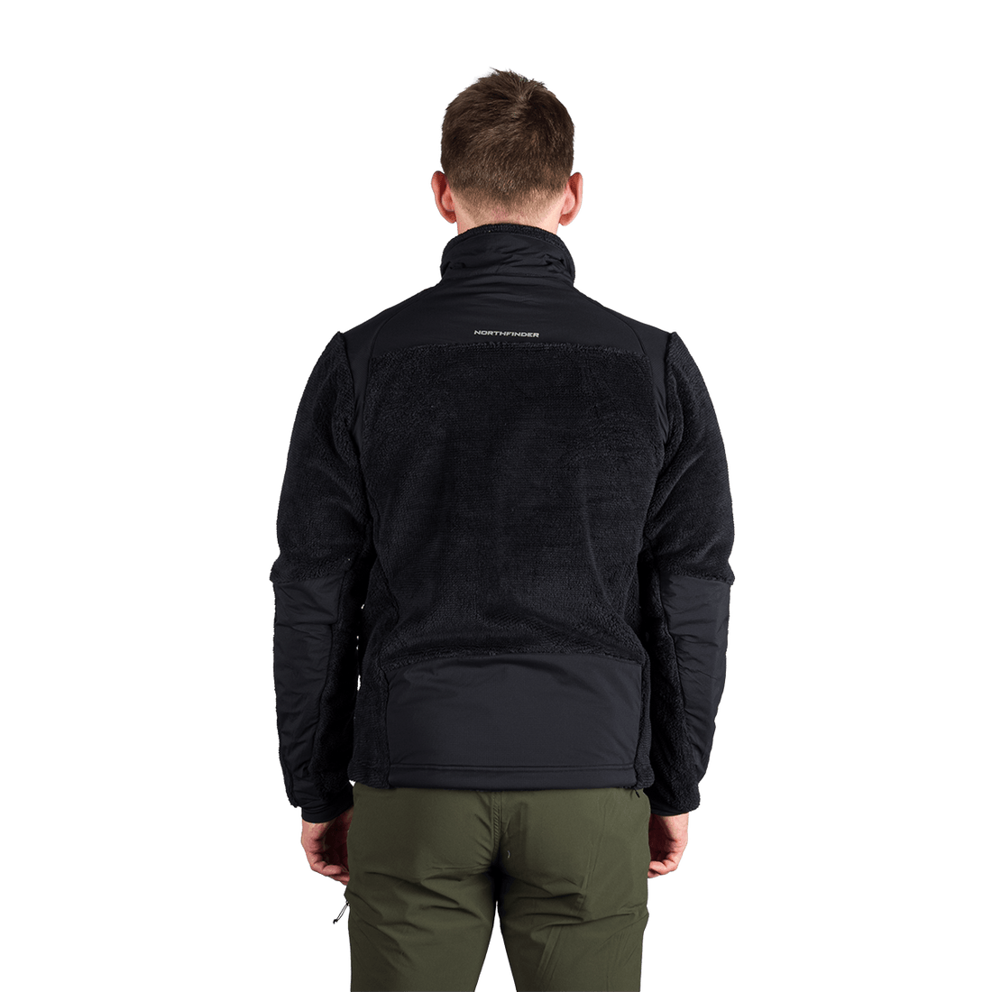 MI-3885OR men's sherpa fleece sweater with reinforcement MIKOLAJ