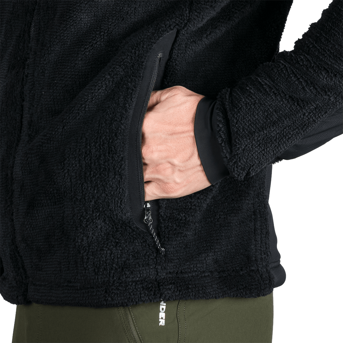 MI-3885OR men's sherpa fleece sweater with reinforcement MIKOLAJ