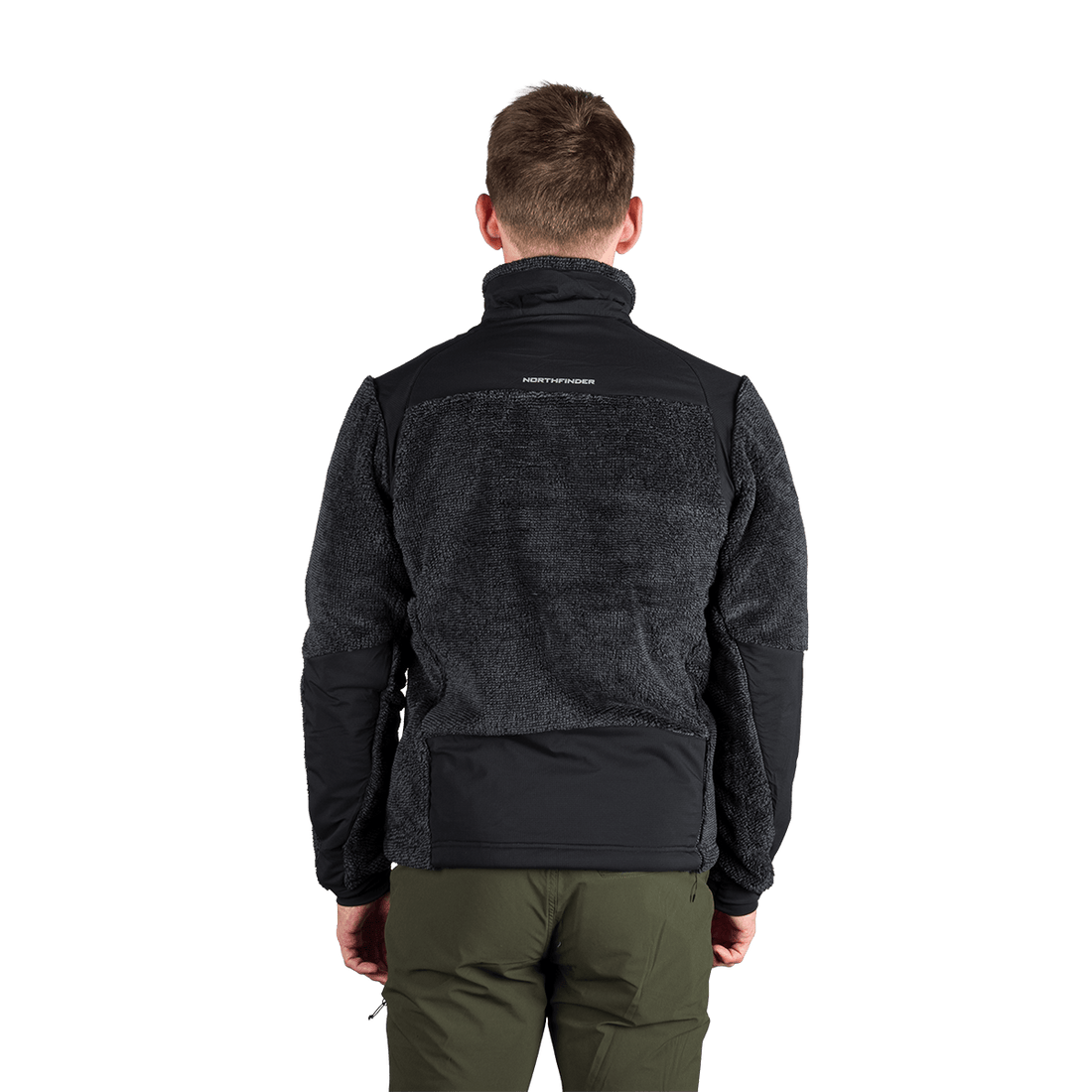 MI-3885OR men's sherpa fleece sweater with reinforcement MIKOLAJ