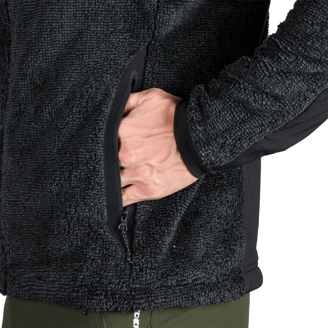 MI-3885OR men's sherpa fleece sweater with reinforcement MIKOLAJ
