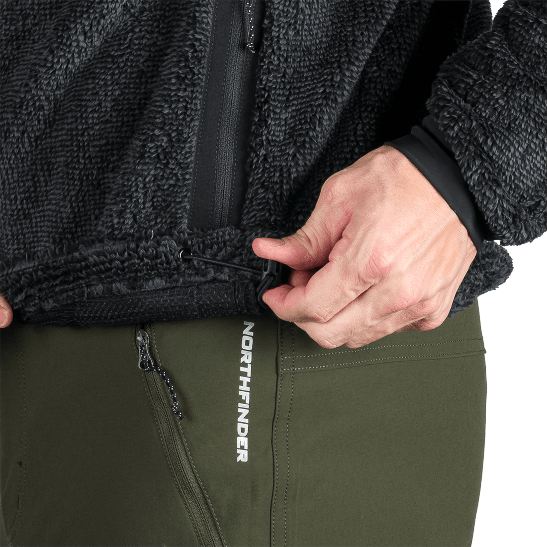 MI-3885OR men's sherpa fleece sweater with reinforcement MIKOLAJ