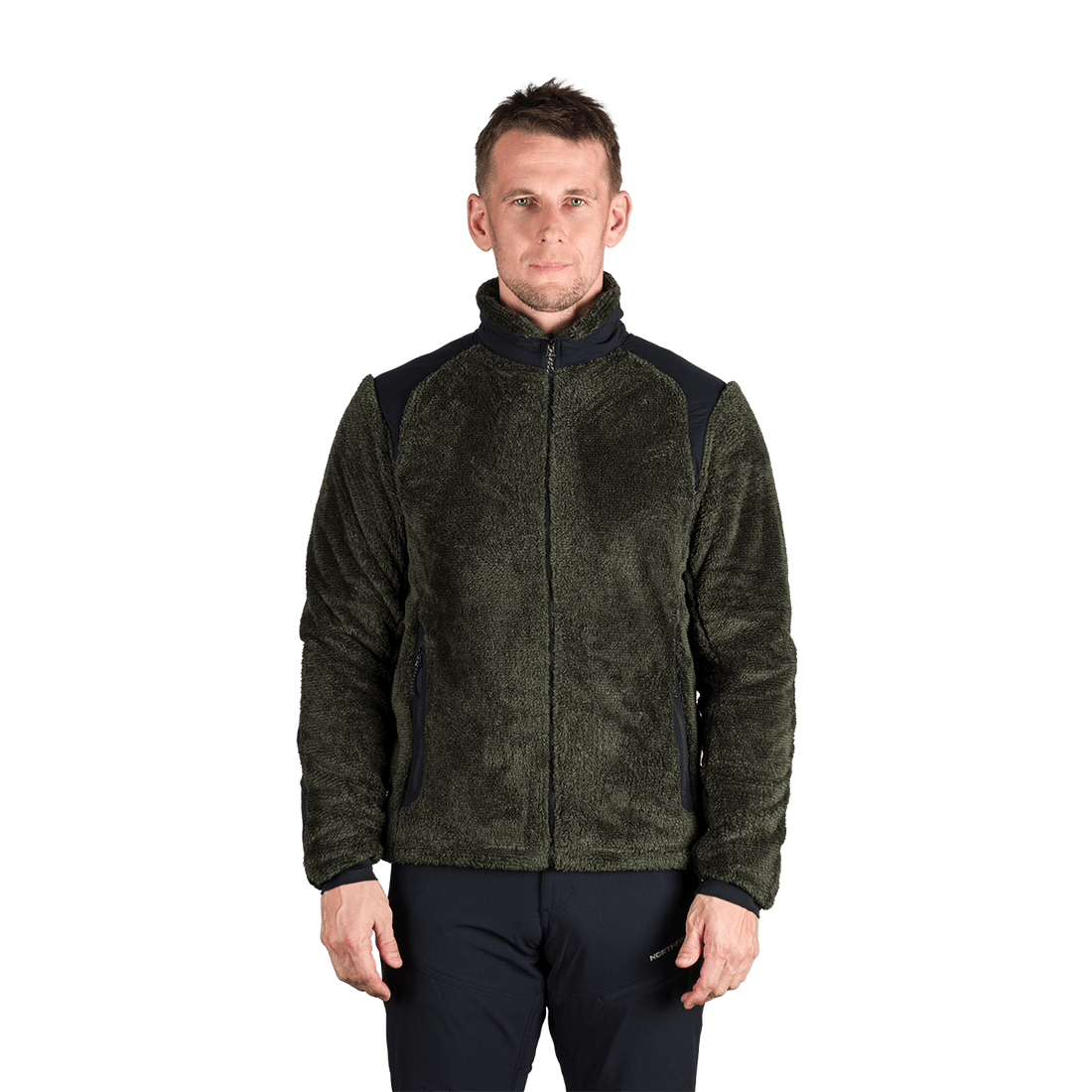 MI-3885OR men's sherpa fleece sweater with reinforcement MIKOLAJ