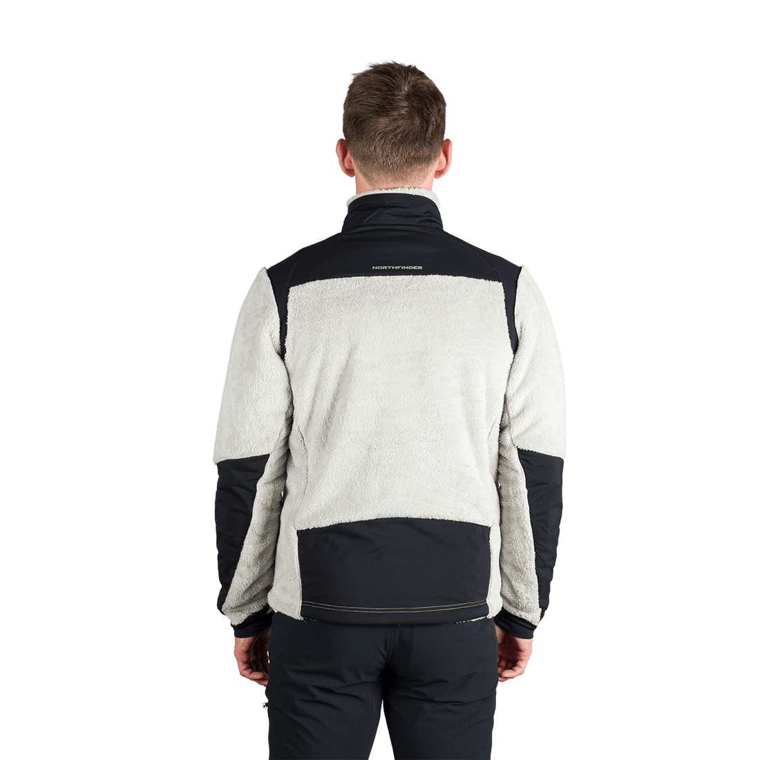 MI-3885OR men's sherpa fleece sweater with reinforcement MIKOLAJ