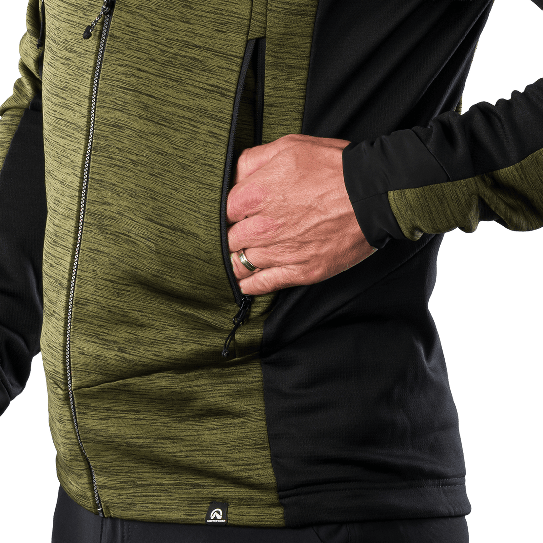 MI-3920OR men's melange fleece sweater ELIAS