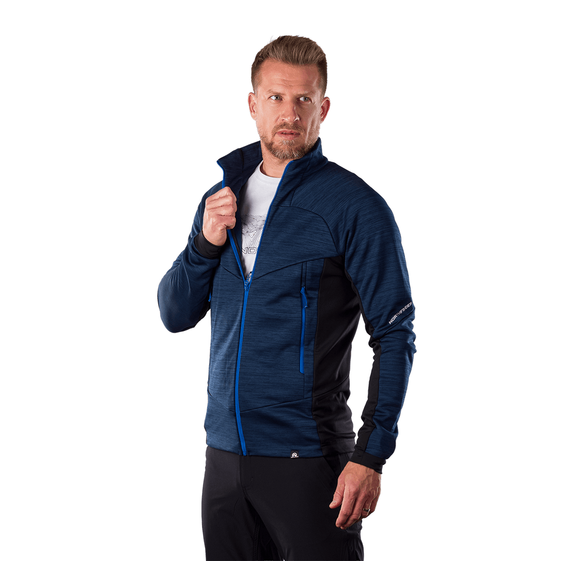 MI-3920OR men's melange fleece sweater ELIAS