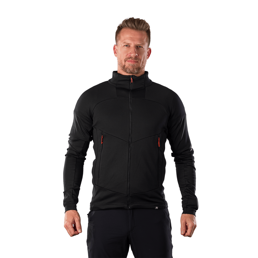 MI-3923OR men's lightweight fleece grid sweater JACINTO