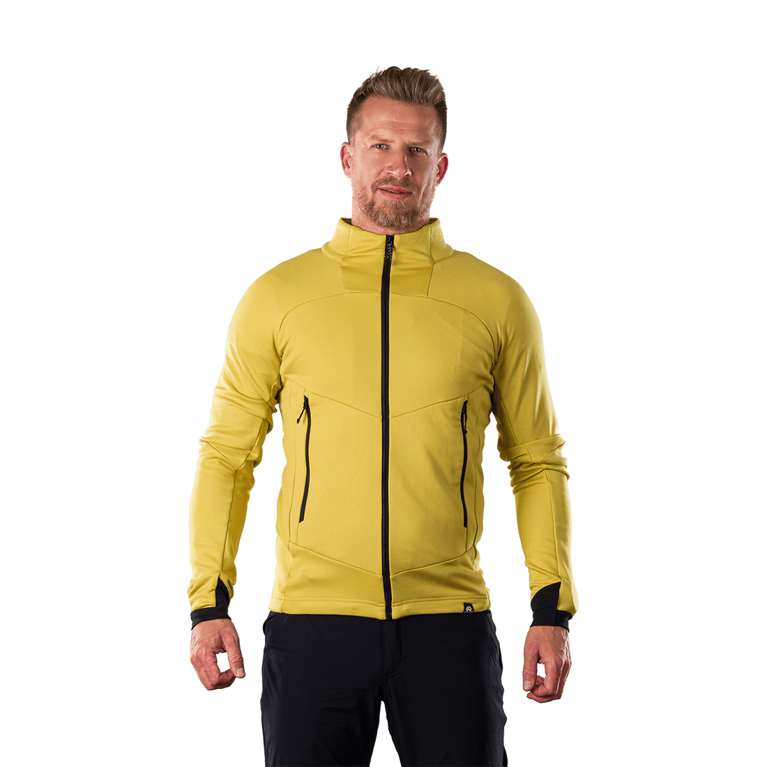 MI-3923OR men's lightweight fleece grid sweater JACINTO