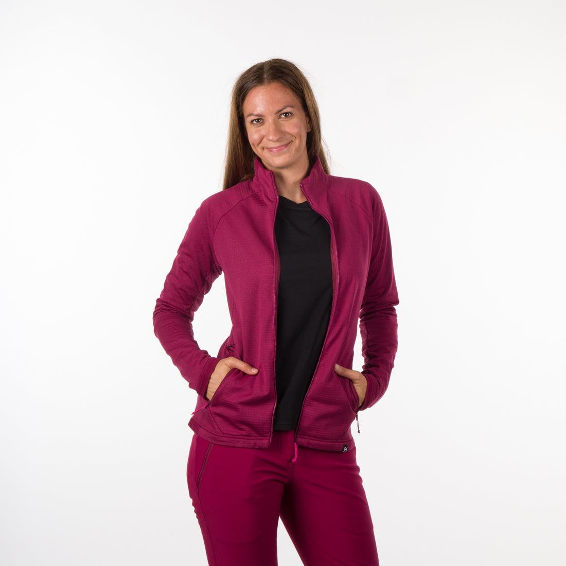 MI-4722OR women's grid fleece sweatshirt outdoor look MARYAM